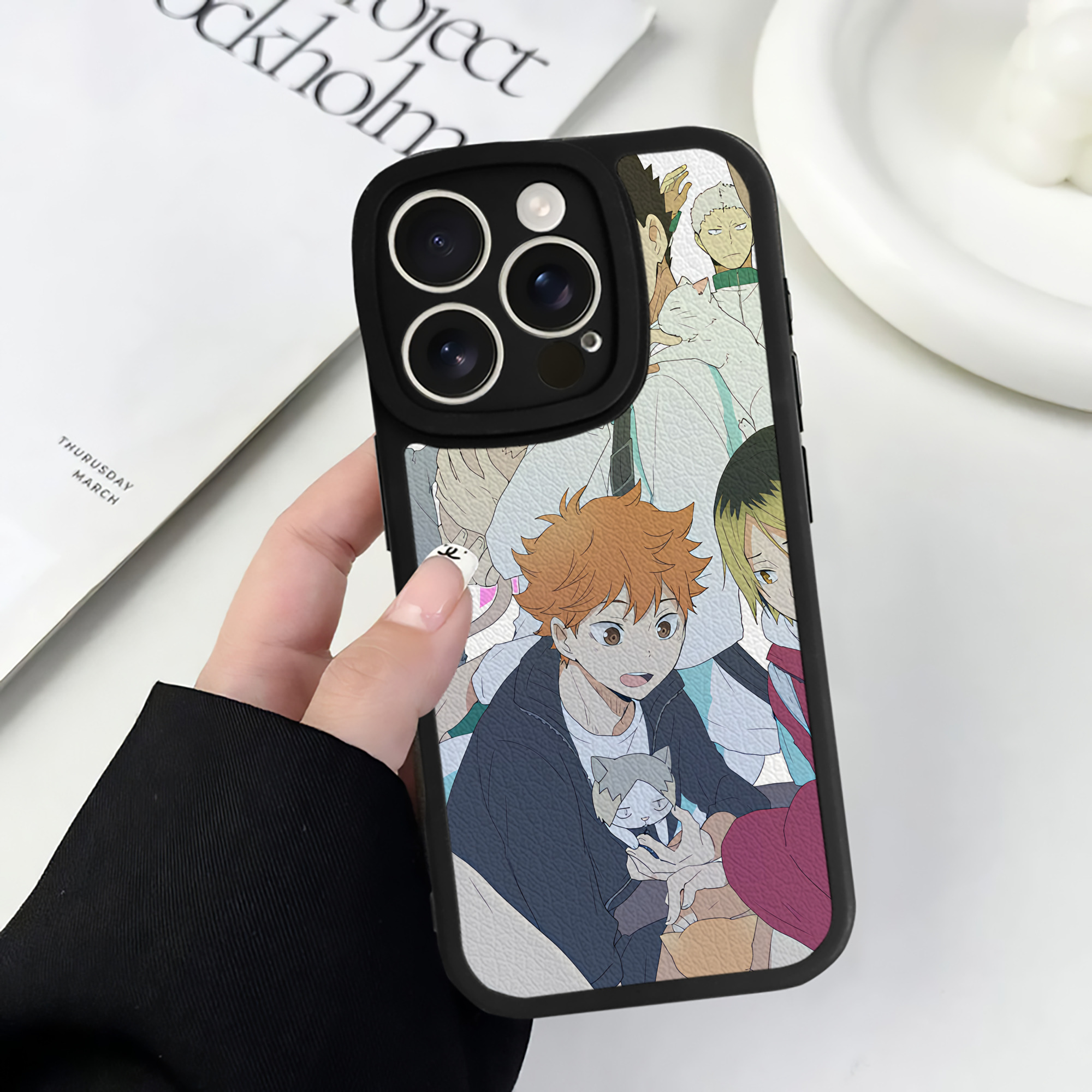（画像用） ハイキュー!! Haikyu!! 【iPhone 16シリーズ対応】シリコンスマホケース（レザー調） 材質：シリコン